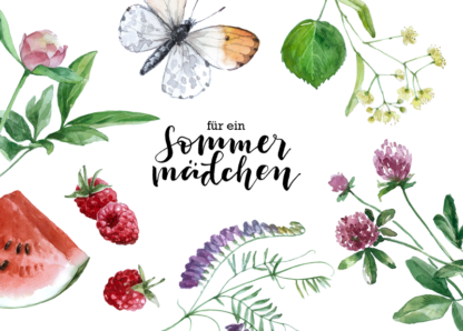 Postkarte Sommermädchen