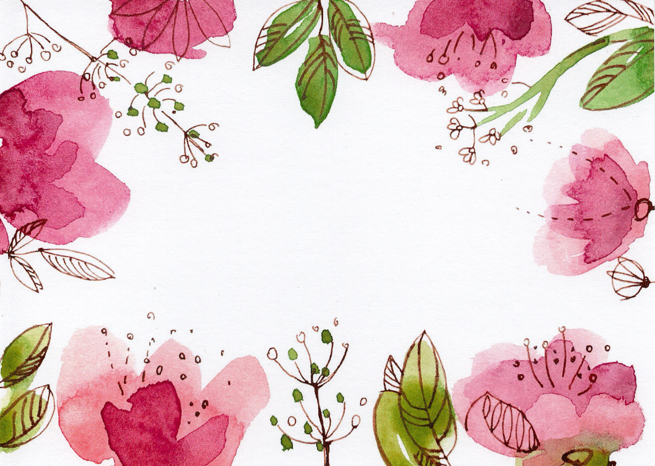 Postkarte: Blütenrand